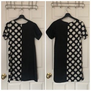 Topshop Black Polka Dot A-Line Dress